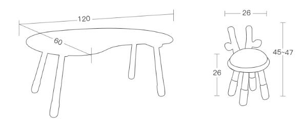 XW-D12儿童学习桌椅尺寸